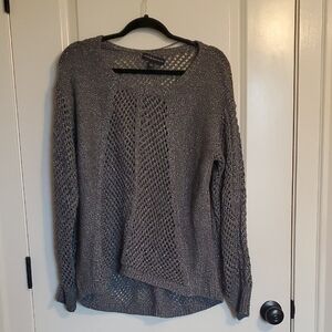 Women's Gray Knit Shimery Sweater XL